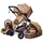 TPFLiving Kombi-Kinderwagen 3in1 Set - Modell 2 Stoff - Khaki