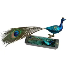 Krebs Glas Lauscha Glas Pfau blau, Material Glas, Krebs Glas Lauscha