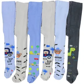 TupTam Baby Jungen Strickstrumpfhose 6er Pack, Farbe: Farbenmix 2, Größe: 62-74 - 62-74