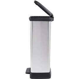 Curver Duo 23+23L Abfallbehälter mit Pedal - Silber
