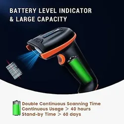 Tera Barcode Scanner 1D 2D QR Kabellos 2,4 GHz USB 2,0 Handscanner Ständer D5100  1 Stück