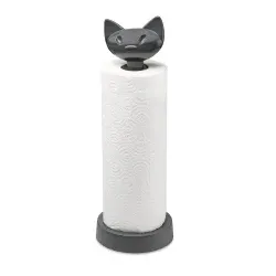Koziol Küchenrollenhalter MIAOU, Abrollstopp 7225701 , Farbe: dunkelgrau