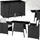 Tectake Lausanne Set 3-tlg. schwarz