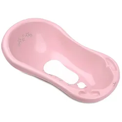 Lorelli Babybadewanne 1013046 Wasserablauf 84 cm Ablagefächer ergonomische Form rosa