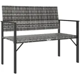 furnicato Gartenbank 2-Sitzer 120 x 60 x 75 cm Grau