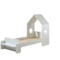58 aufm Kessel Hausbett Kania 230x94x148 Kinderbett MDF Weiß,