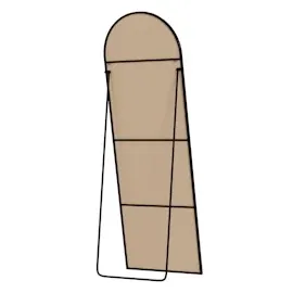 CLP Spiegel Moline, schwarz-matt/150x50 cm