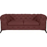 Leonique Chesterfield-Sofa »Amaury«, aufwändige Knopfheftung, moderne Chesterfield Optik, Fußfarbe wählbar rosa