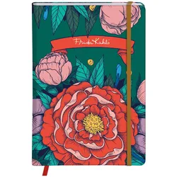 Clairefontaine 4x Frida Kahlo, Notizbuch mit festem Einband A5 14,8x21 cm, 80 Blatt, liniert, Lesezeichen, Gummibandverschluss, sortiert - 116217C