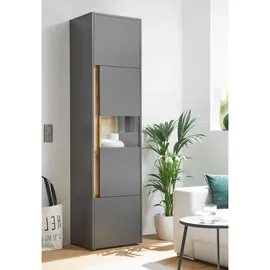 furn.design Aktenschrank grau Eiche, Wotan Holzwerkstoff, Nachbildung,Eiche, 4 Fächer, Rechteckig, 50x200x40 cm, Arbeitszimmer, Aktenschränke