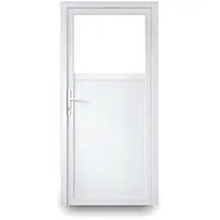 Nebeneingangstür mit Drückergarnitur - weiß - 90 x 200 cm - Innenöffnend - DIN Rechts - 2-fach-Verglasung - verschiedene Maße