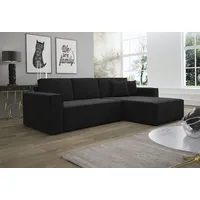 Fun Möbel Ecksofa Schlafsofa Sofa CONOR PREMIUM Stoff Kronos Anthrazit Ottomane Rechts - Grau