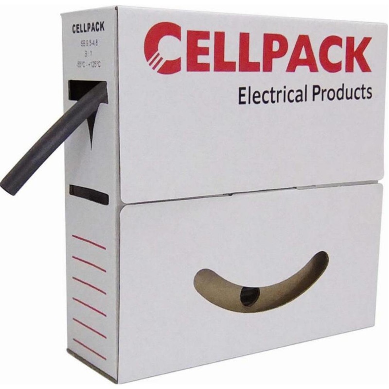 Cellpack Schrumpfschlauch in Abrollbox 7m SB 18-6 sw