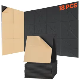 Vevor Akustikpaneel VEVOR Schwarz 18 St. 30 x 30 x 1 cm