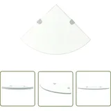 Asupermall - The Living Store Eckregale 2 Stk. mit Verchromten Halterungen Glas Transparent - Wandregal - Eckregal - Glasregal - Regal Transparent