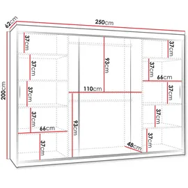 Mirjan24 Schwebetürenschrank Wika 250 x 200 x 62 cm Beige