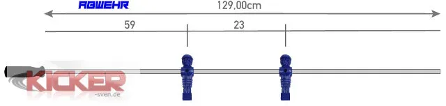 Leonhart Turnier Kickerstange Abwehr 2-Loch