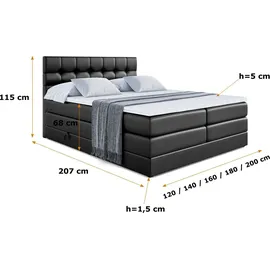 altdecor Bero King 120 x 200 cm H3 Schwarz