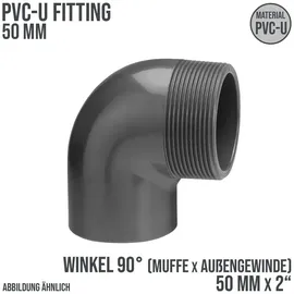 BEVO PVC Winkel 90° Außengewinde AG 50 mm x 1 1/2