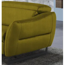 Egoitaliano "Dafne, elegantes Designsofa mit hohem Sitzkomfort", wahlw. mit elektrischer Relaxfunktion, Kopfteile manuell verstellbar grün