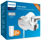 Philips Water Ontap Filter AWP3705P3/10 MICROFILTRATION mit DIGITALEM DISPLAY und 3 Ersatzkartuschen, 1000 L Filtrationskapazität