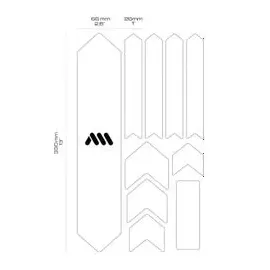 ALL MOUNTAIN STYLE Honeycomb Extra Rahmenschutzaufkleber - Ronin Weiß - Einheitsgröße