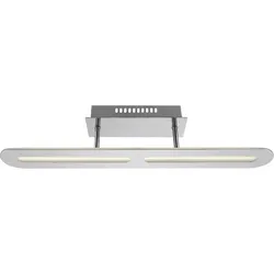 Deckenleuchte Deckenlampe Wohnzimmerleuchte LED Panel chrom, 1x LED warmweiß, LxBxH 60x8x13 cm
