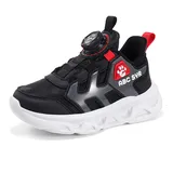 Geymxzik Kinderschuhe Jungen Mädchen Sportschuhe Turnschuhe Kinder Laufschuhe mit rutschfest Leicht Halle Sohle Sneakers 2827 Schwarz Rot EU 34 - 34 EU