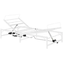 vidaXL Elektrisch verstellbares Bettgestell Weiß 90 x 190 cm