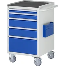Rau Montagewagen Metall 580x650x975mm blau 5 Schubladen