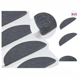 vidaXL Stufenmatten Selbstklebend 15 Stk. 56x17x3 cm Grau