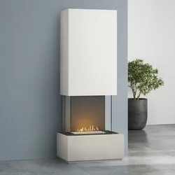 muenkel design Prato [moderner Design Ethanolkamin]: Concrete (Betonoptik) - Planika Senso - Haube weiß