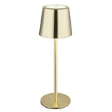 GLOBO Tischlampe Tischleuchte Wohnzimmerlampe messing Touchdimmer Akku LED H 28 cm