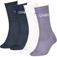 Socken TOMMY HILFIGER, Damen, Gr. 35-38, lila, navy, Obermaterial: 64% Baumwolle, 30% Polyamid, 4% sonstige Fasern, 2% Elasthan, Socken Socken
