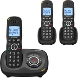 Alcatel XL595 Voice Trio schnurloses Großtastentelefon mit DREI Mobilteilen und Anrufbeantworter extra großes Festnetztelefon für zuhause mit Anrufschutz