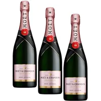 Moët & Chandon Rosé Impérial Champagner in Geschenkverpackung, 0,75L (Packung mit 3)