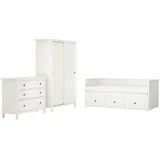 IKEA HEMNES Schlafzimmermöbel 3er-Set weiß gebeizt