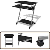 Vidaxl - Computertisch Computerwagen pc Tisch Bürotisch Laptop Rollen schwarz - Computertisch - Schreibtisch - Bürotisch - Laptoptisch - PC-Tisch