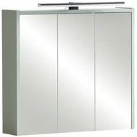 Lomadox Spiegelschrank PROVIDENCE-80 mit Glasböden, 65cm, anthrazit, inkl. LED-Beleuchtung grün