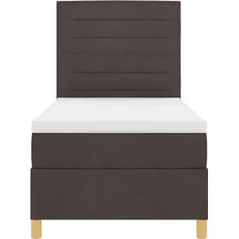 vidaXL Boxspringbett 100 x 200 cm Dunkelbraun/Grau