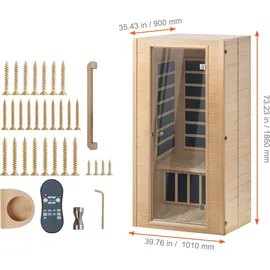 Vevor Ferninfrarot-Holzsauna für 1 bis 2 Personen