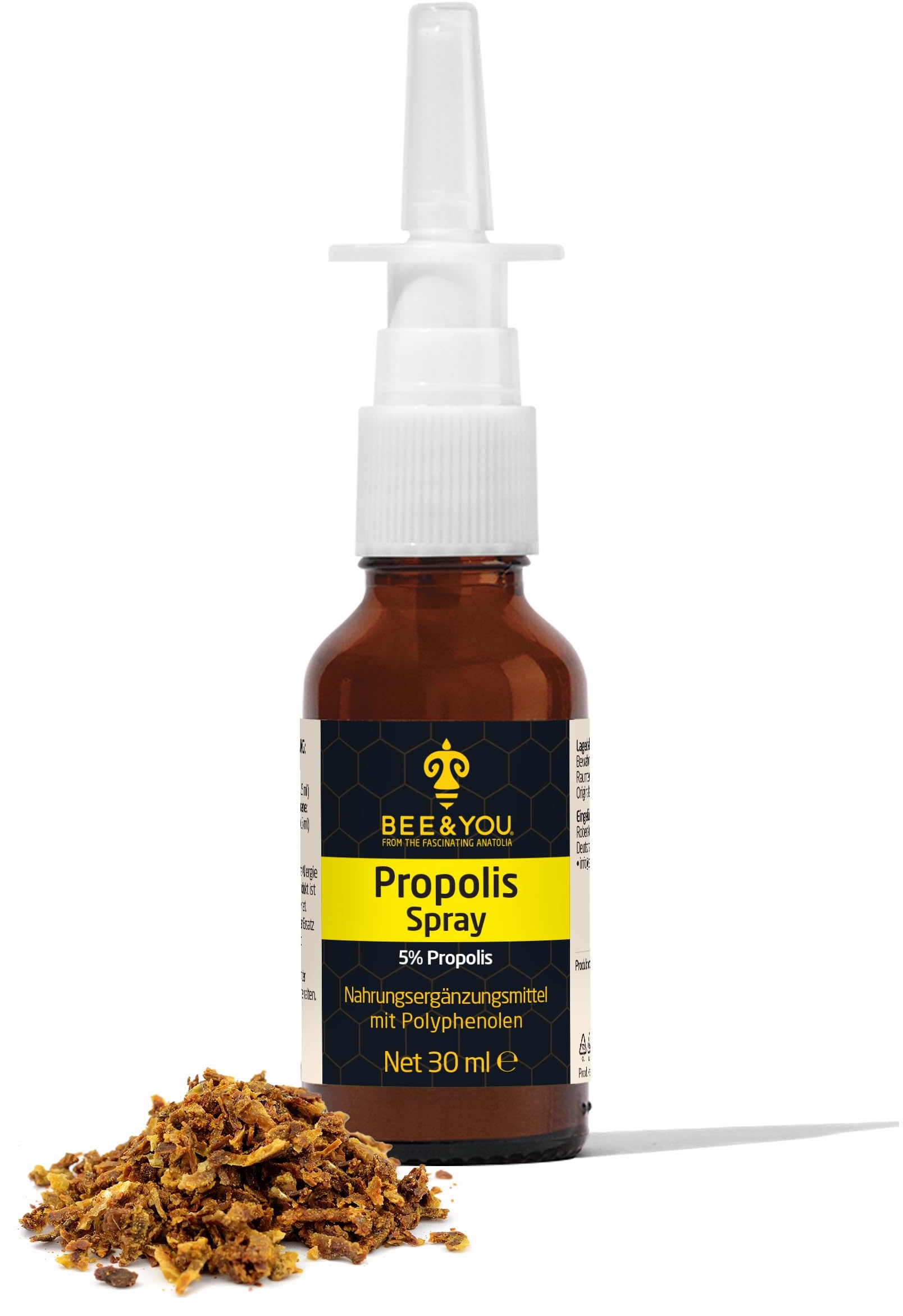 BEE&YOU Propolis Spray, Nasenspray 30 ml Propolis Extrakt, Spray für Nase, für Kinder und Erwachsene, befreit die Nase,ohne Zusatzstoffe, natürlich, ohne Alkohol & Gewöhnungseffekt, 33 Auszeichnungen