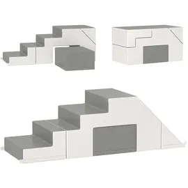 Homcom Softplay-Set Kunstleder 147 x 49 x 47 cm Grau