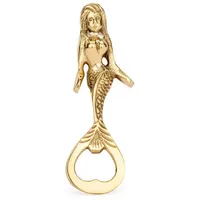 Nklaus Maritim Flaschenöffner Meerjungfrau aus Messing gold 13,5cm dekorativer