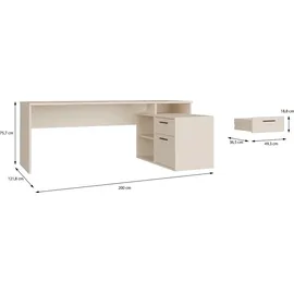 Forte Schreibtisch TEZAUR Kaschmir Beige