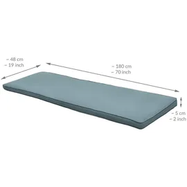 Beautissu Bankauflage 180 x 48 x 5 cm Taubenblau 1 St.