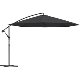 vidaXL Ampelschirm mit Alu-Mast Ø 350 cm schwarz