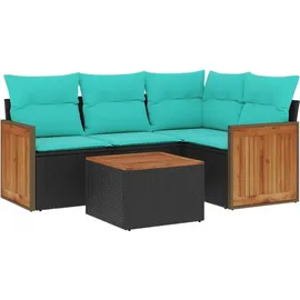 vidaXL Gartensofa-Set 5-tlg. schwarz