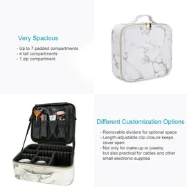 Intirilife Make Up Tasche in Marmor Optik Grau Kunststoff, 23.4x9.5x26 cm Freizeit, Wellness, Körperpflege, Kosmetik