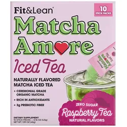 Fit & Lean Matcha Amore - Iced Tea (45 g, Himbeer-Eistee)